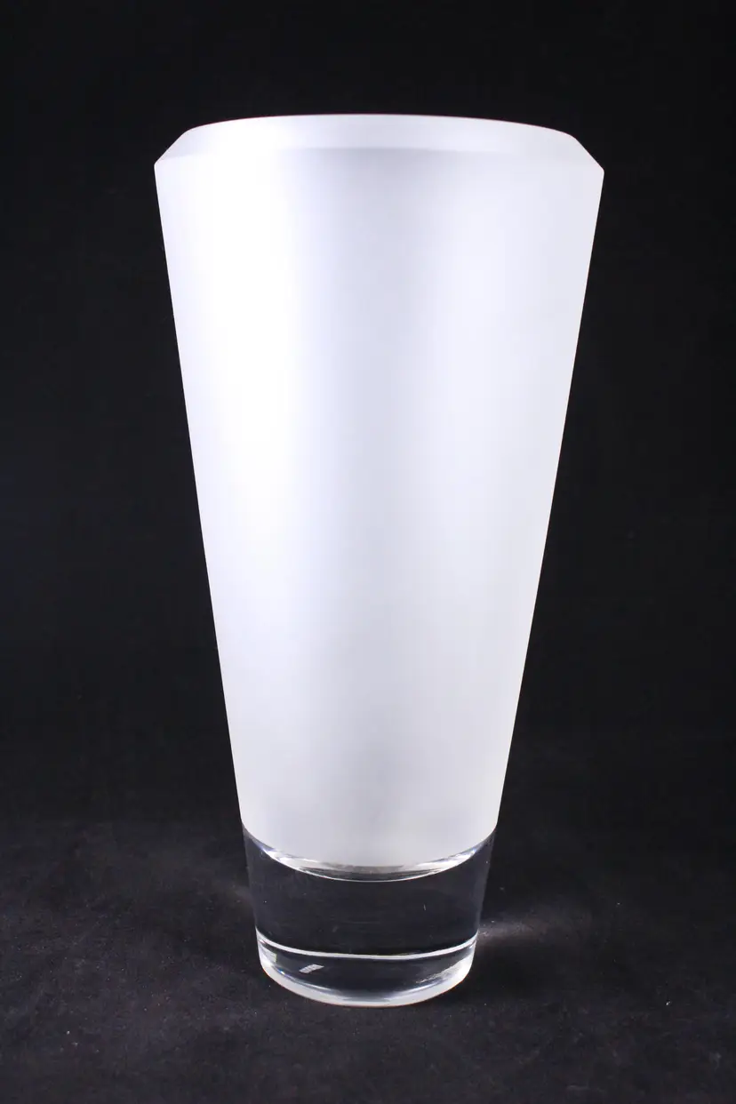 Wedgwood Vera Wang Illusion Frosted Crystal Vase - 10” Tall