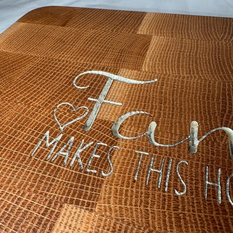 Family Silver Inlay End Grain Cutting Board