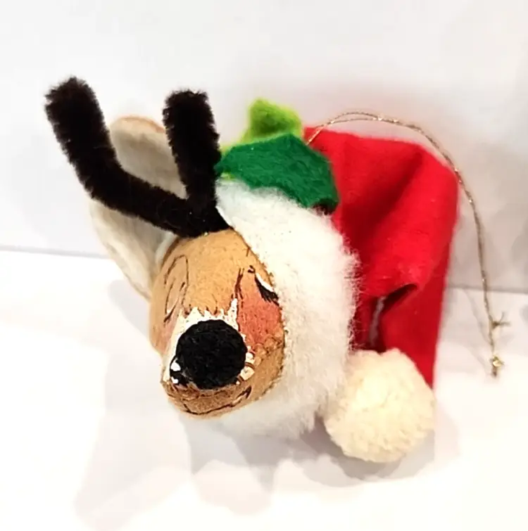 Vintage Felt Plush Fabric Christmas Ornament Lot Anna Lee/Russ/Handmade Assorted