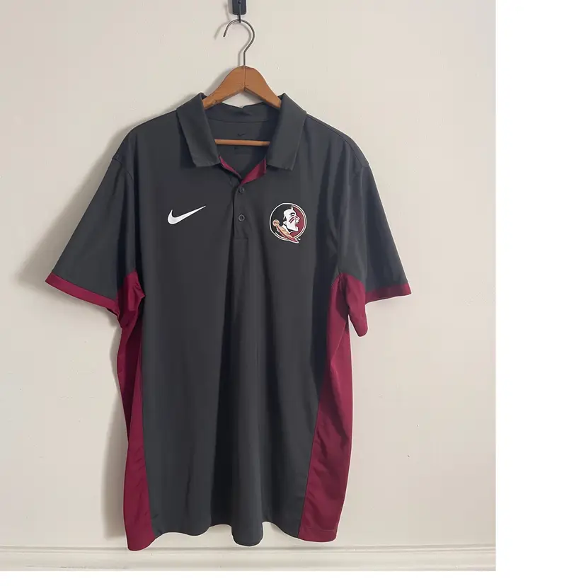 Florida State Seminoles Nike Dri Fit Polo Shirt Gray Garnet Golf Mens XL Classic