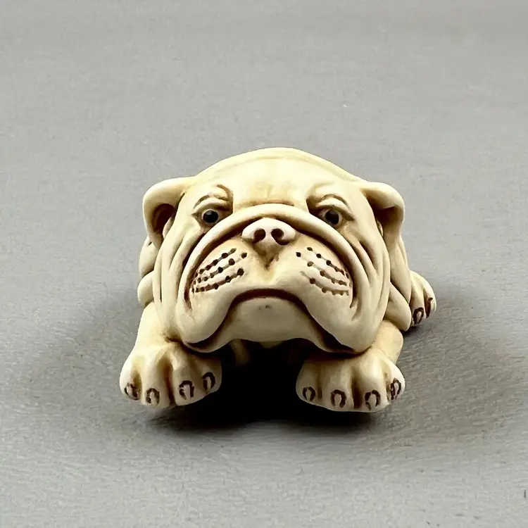 Adam Binder Crushed Marble English Bulldog Figurine SIGNED Harmony Kingdom