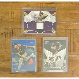 San Diego Padres Three-Card Lot: Jackson Merrill Patch /149, Yu Darvish /75, Fernando Tatis Topps Now Rookie Year