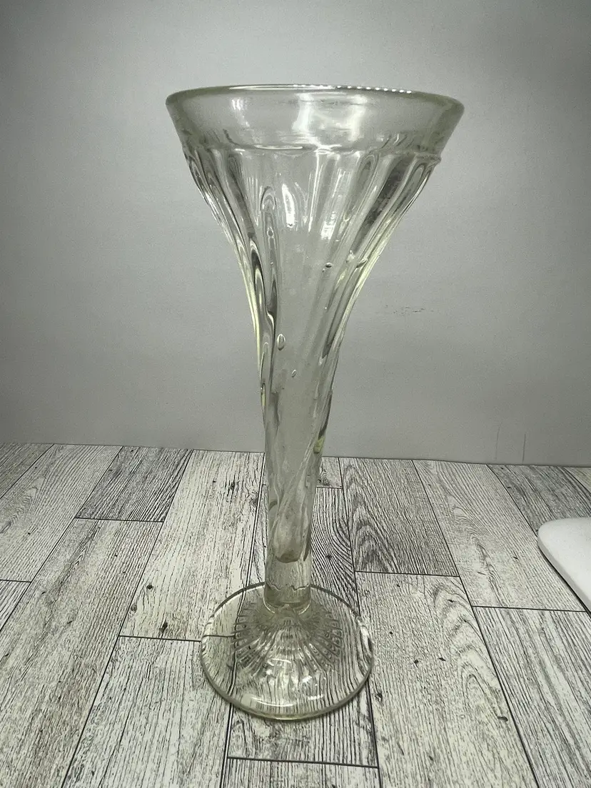 Antique 1900’s Fluted Glass Display Shelf Support Riser/Hat Display/Vase