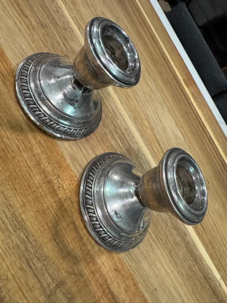 Antique Sterling Candlestick Holders