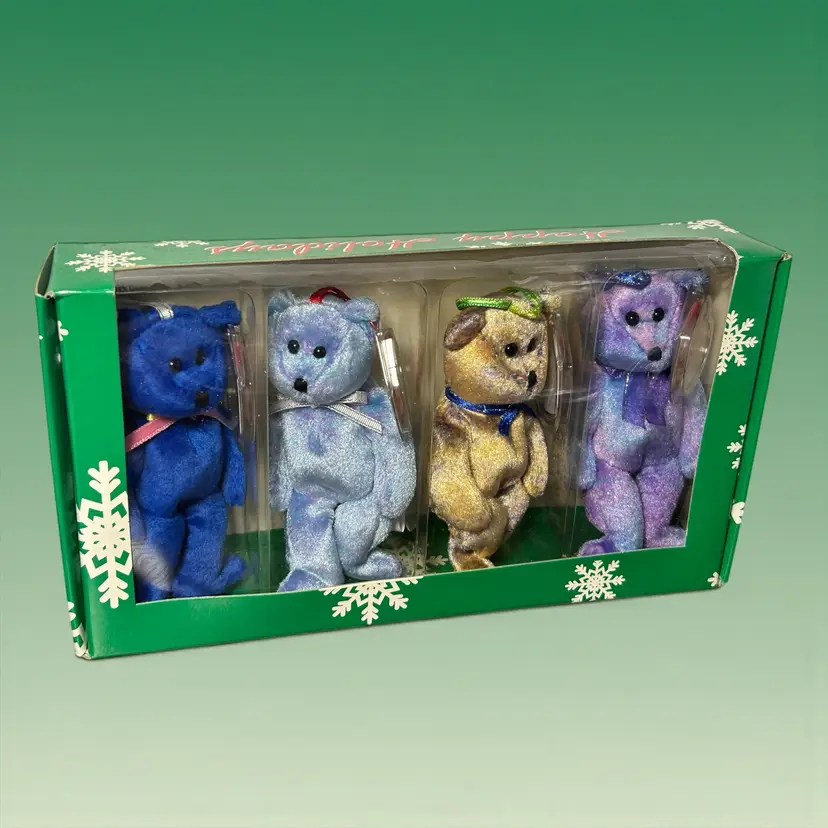 TY The Jingle Beanies Collection Clubby Edition Christmas Tree Ornaments Set