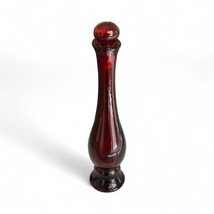 Vintage Avon Ruby Red Bud Vase Somewhere Cologne Bottle with Stopper