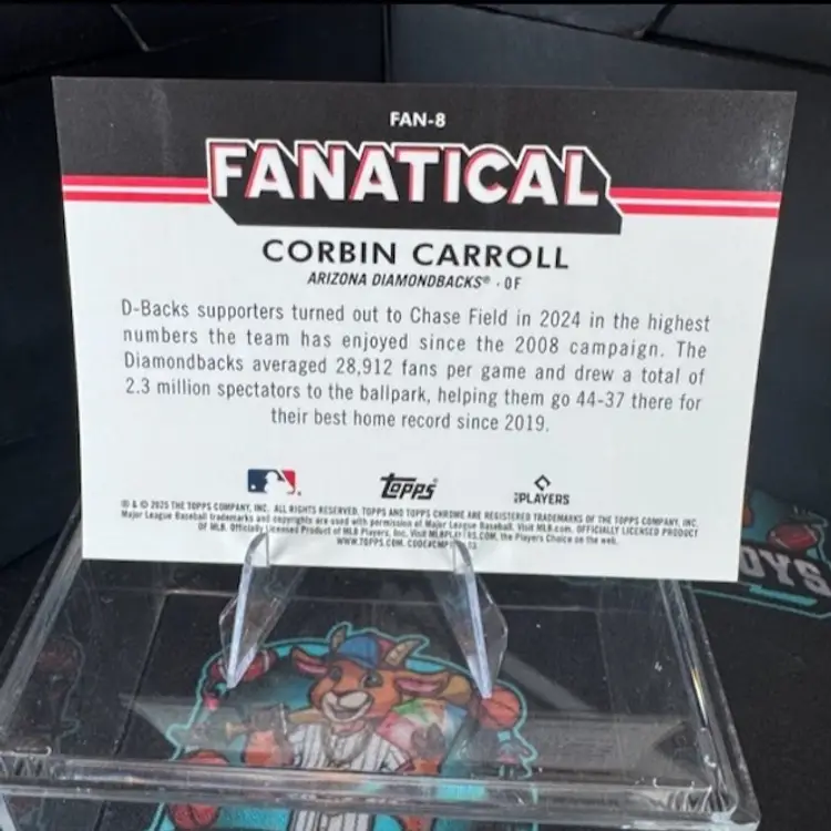🔥 2025 Topps Chrome Corbin Carroll “Fanatical” Case-Hit SSP #FAN-8 – Diamondbac