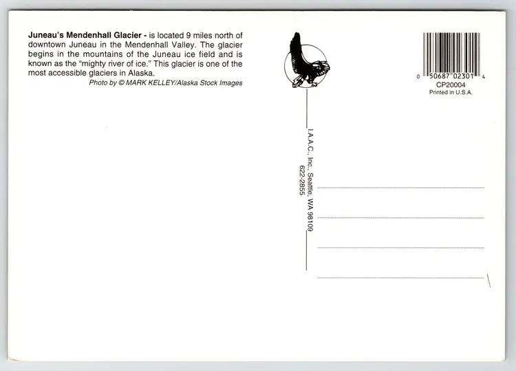 Postcard Juneau's Mendenhall Glacier Alaska Geomorphology