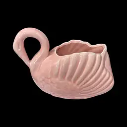 Vintage pink Art Deco Swan Planter 7.5" Long X 4.5" Wide
