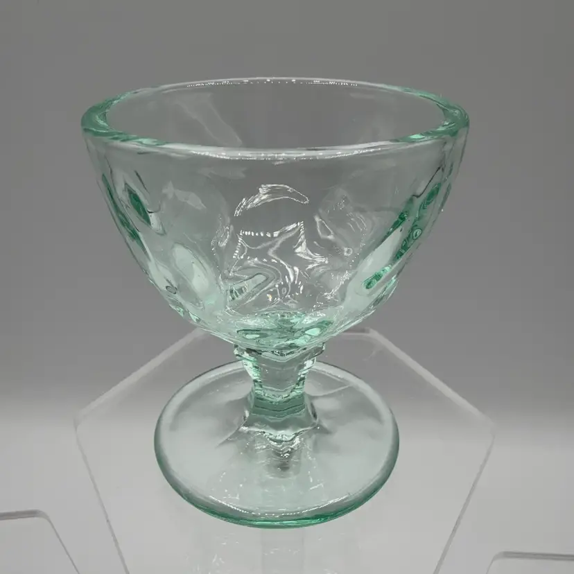 Mint Green Glass Egg Or Marble Holder Paperweight Riser