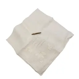 #13 Antique Brass Lingerie Pin With Bridal Handkerchief