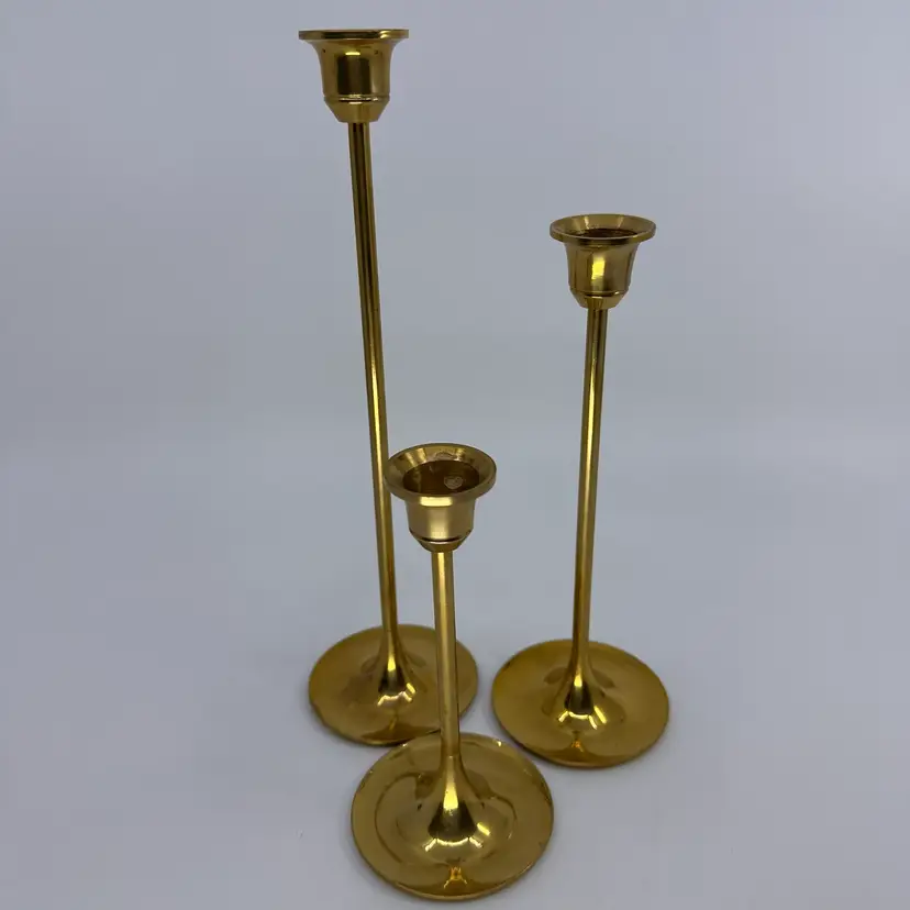 Brass Candleholders For Slim Candles Set/3