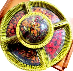 Vintage Chip and Dip Divided Serving Dishes 1970s California Pottery MCM