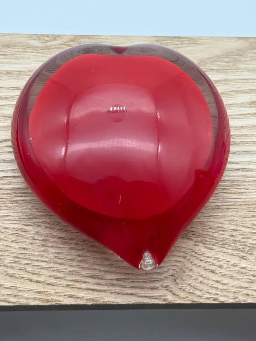 Art Glass Red Heart Paperweight