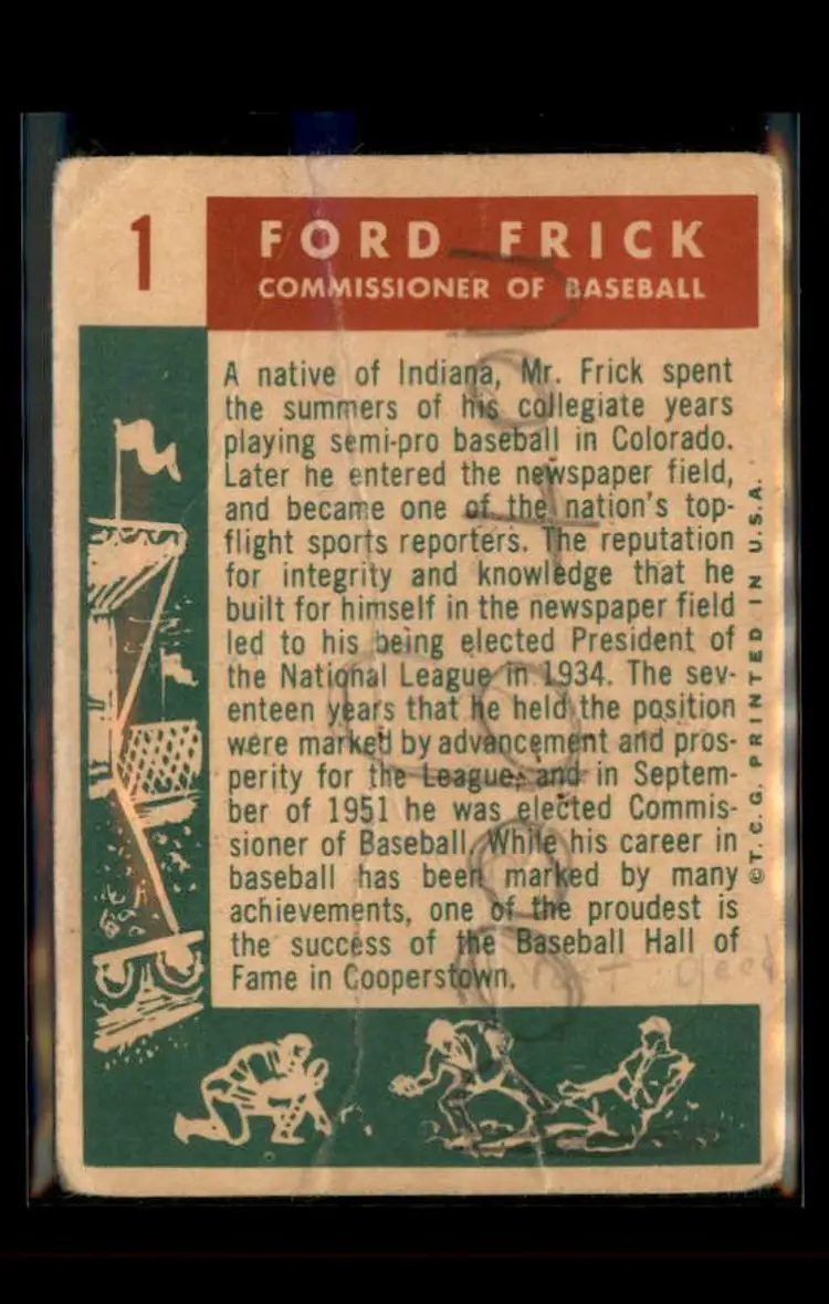 1959 Topps #1 Ford Frick - (pk4) -