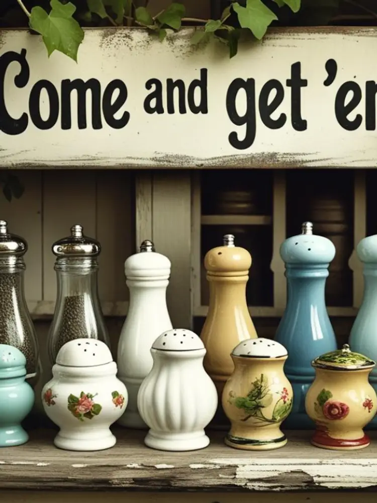 Sunday salt and pepper sale. woth vinesvintage