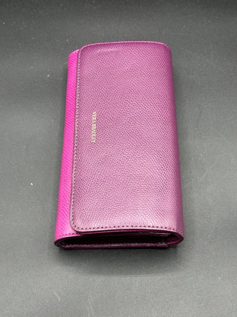 Vera Bradley Audrey Wallet Plum Duo Tone High Fashion Money Card Holder Pouch