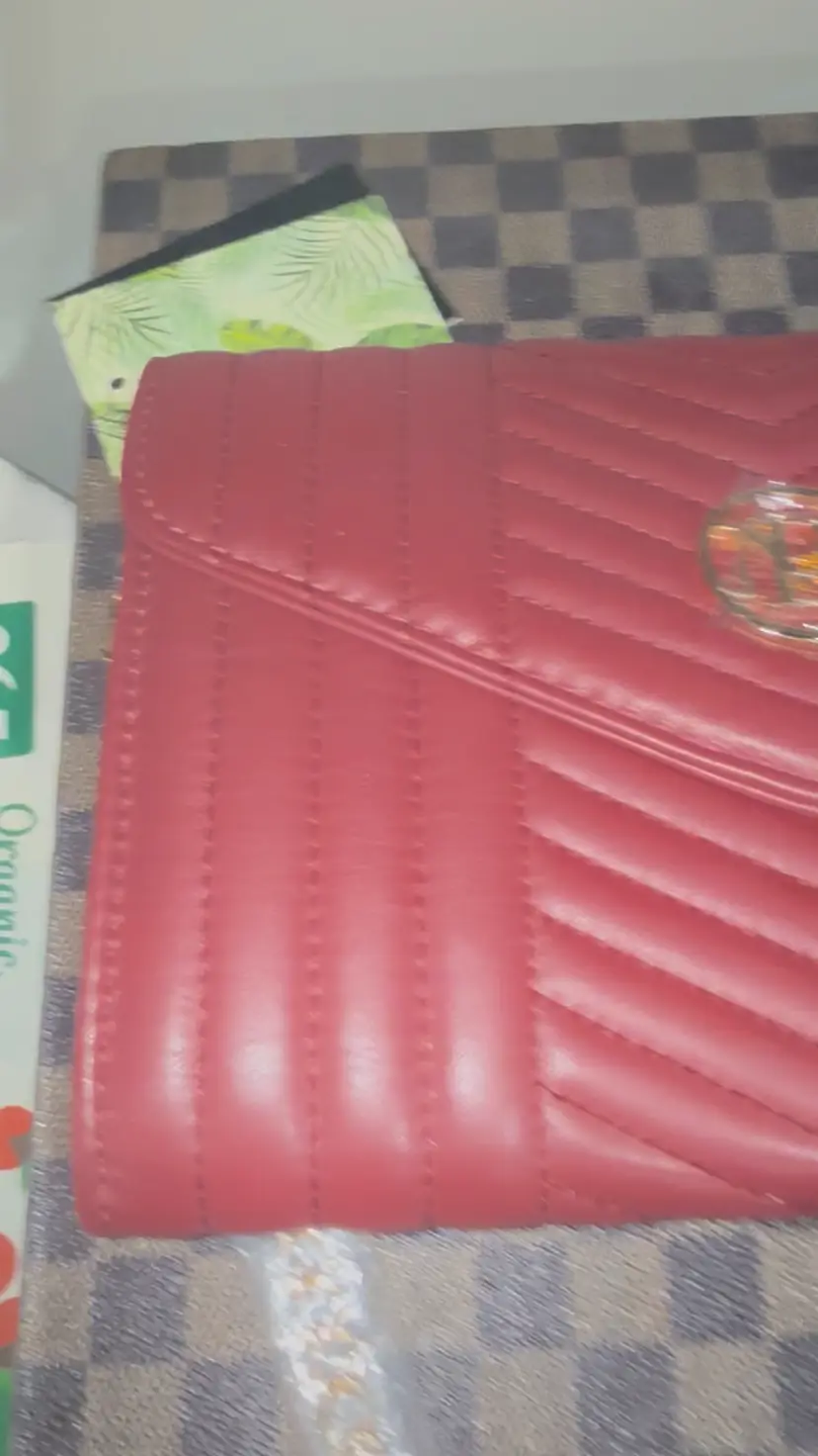 Badgley Mischka Wine Red Purse Crossbody Chain New