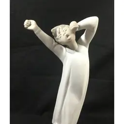 Sleepy Lladro porcelain, Boy Awaking, retired fig, with original box, vintage