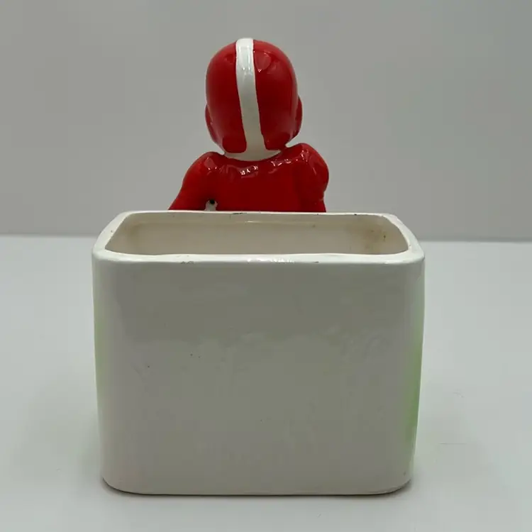 Inarco Vintage Ceramic Football Player Planter