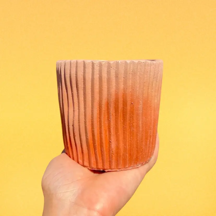 4” Pale Terracotta Turtleneck Concrete Planter