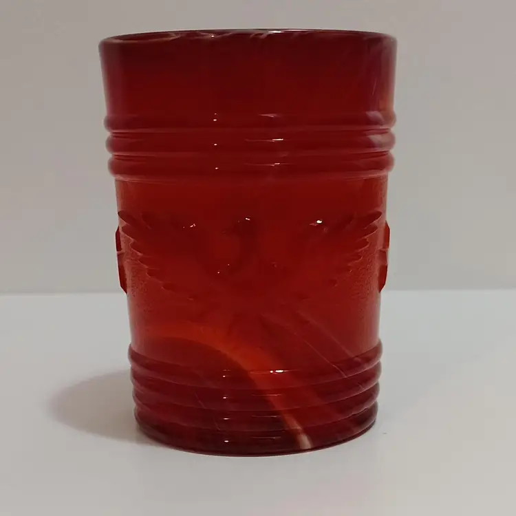 Vintage Imperial Slag Glass Mug With Eagle & Stars