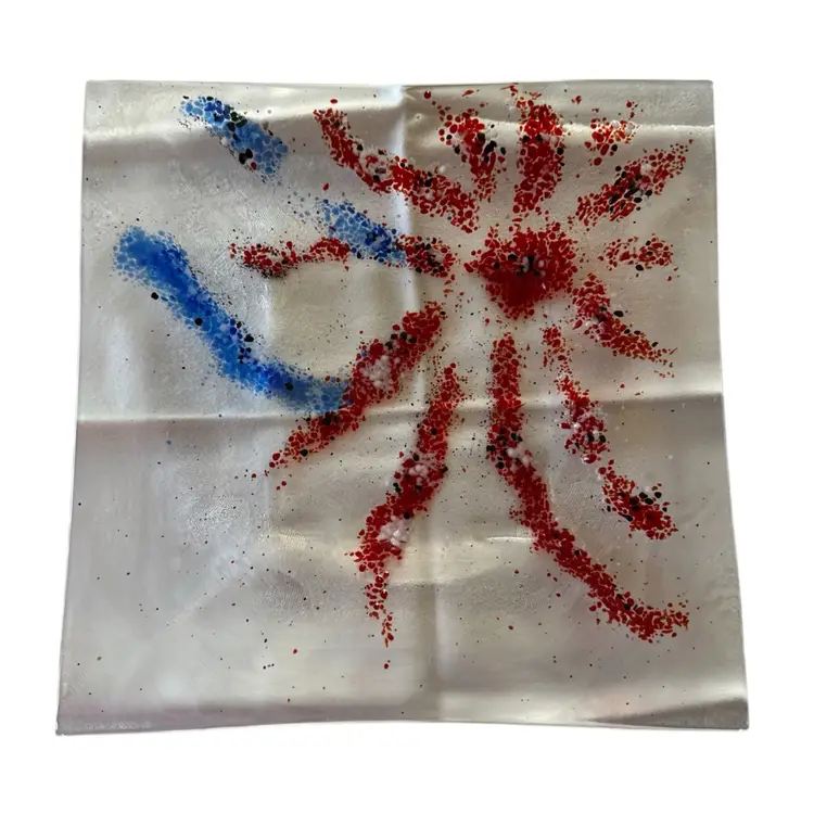 4-Fun multi colored fused glass Bowl-Plates. Very Unique. Exceptional Technique