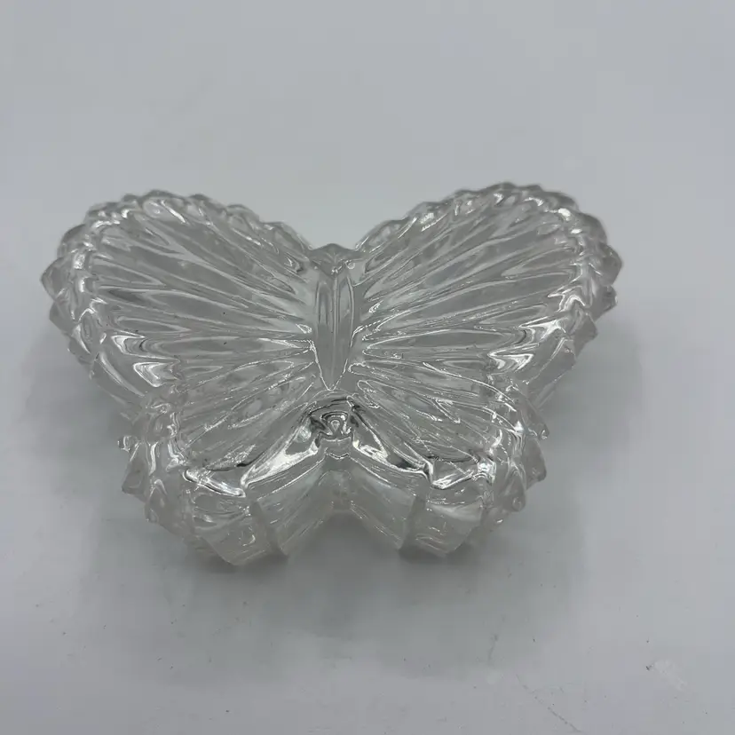 Glass Butterfly Trinket Box 4.5 Inches