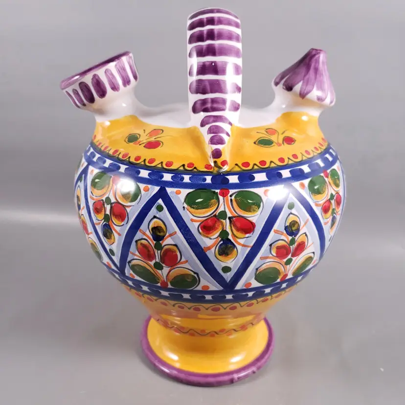 Spanish BOTIJO Pottery Have Hand Painted WATER PITCHER Jug CERAMICAL