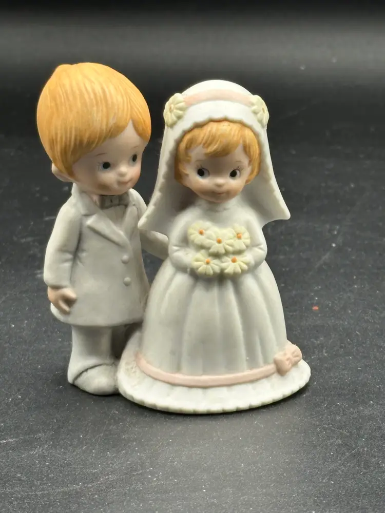 Lefton China Bride Groom Porcelain Wedding Figurine Cake Topper 04466 Vintage