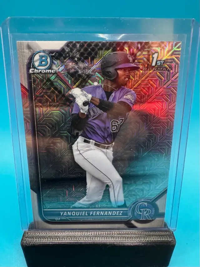 Yanquiel Fernandez 1st Bowman Chrome Mojo Refractor Colorado Rockies