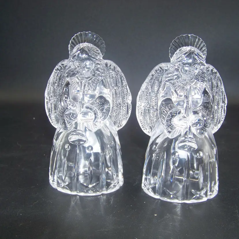 Mikasa Crystal Trumpeting Angel Candle Holder
