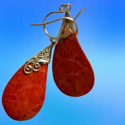 Sponge Coral Dangle Earrings