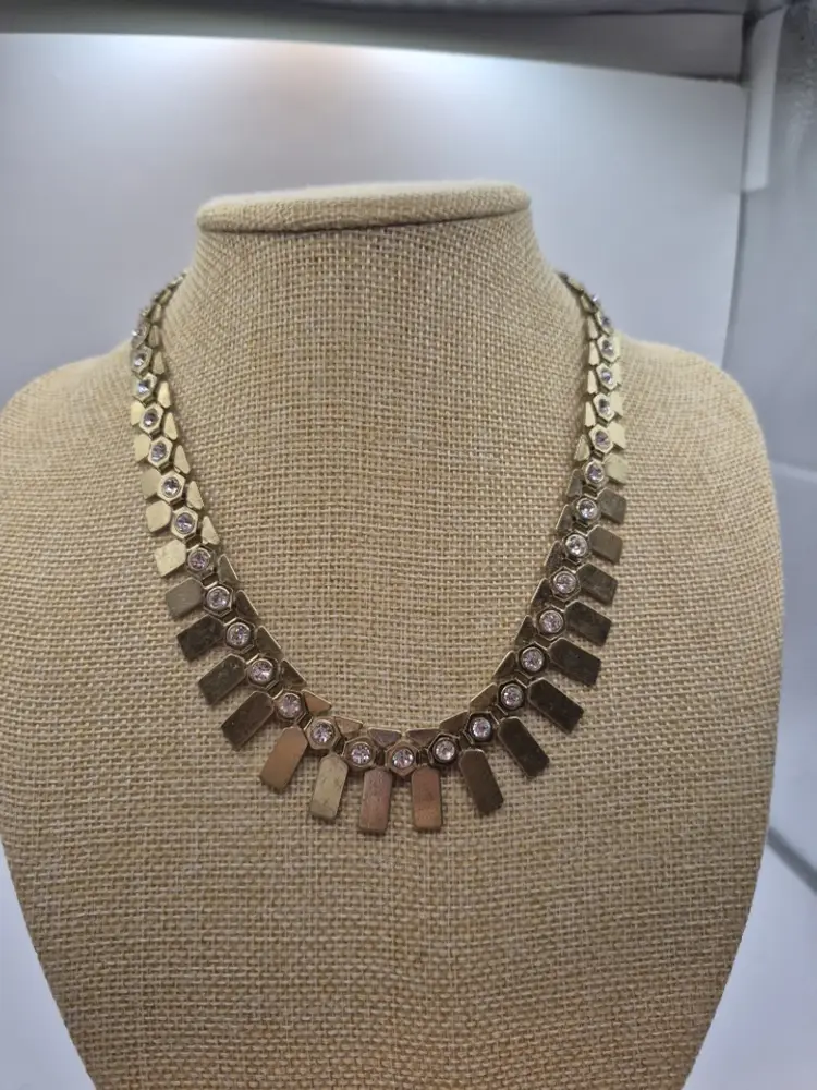 Women's Gold Tone Rhinestone 16" Necklace Jewelry