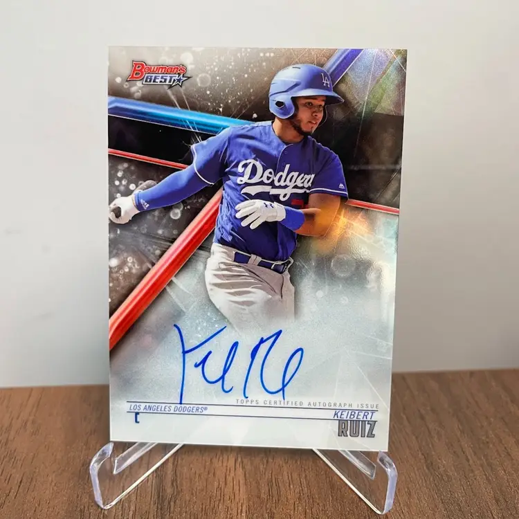 Keibert Ruiz (Washington Nationals) 2018 Bowman Best Autograph Los Angeles Dodgers Uniform