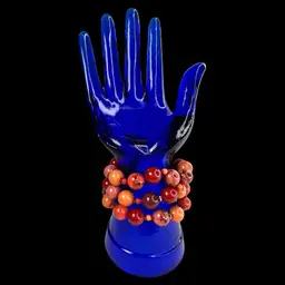 LIZ CLAIBORNE 3-strand Orange & Red Bead Bracelet. Signed Gold-tone Clasp. Fits 6-1/2” Wrist.