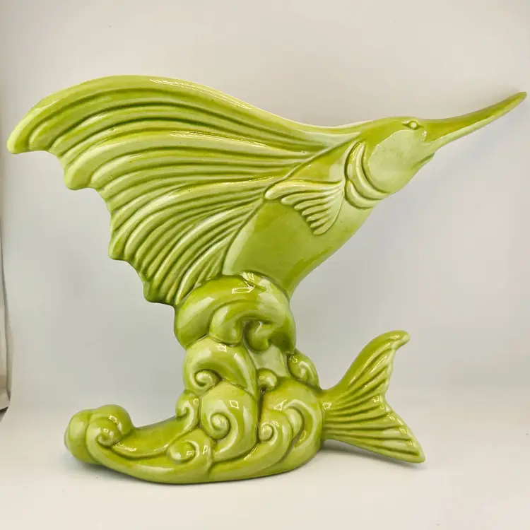 Vintage Royal Haggar Swordfish Chartreuse as is  Planter