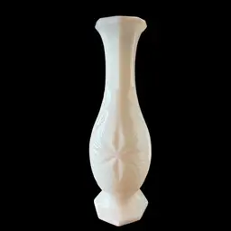 Vintage 1950s Milk Glass Starburst Bud Vase. 7” Tall Excellent Condition!