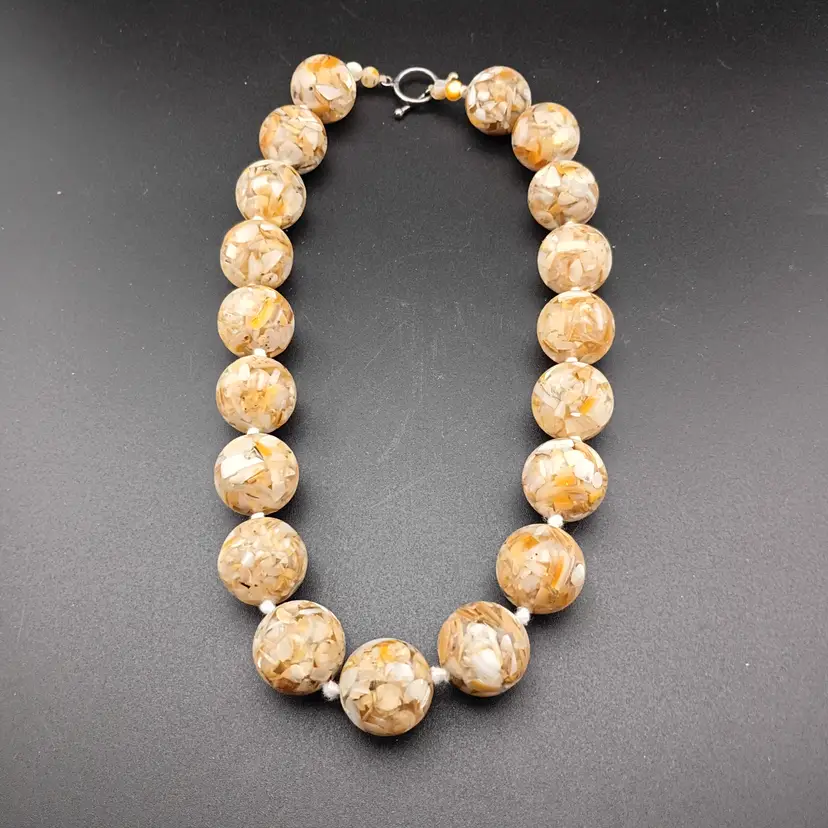 Resin/stone chip bead necklace