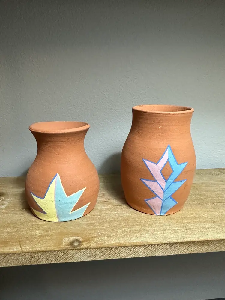 Vintage Indian City Terracotta Pottery Signed