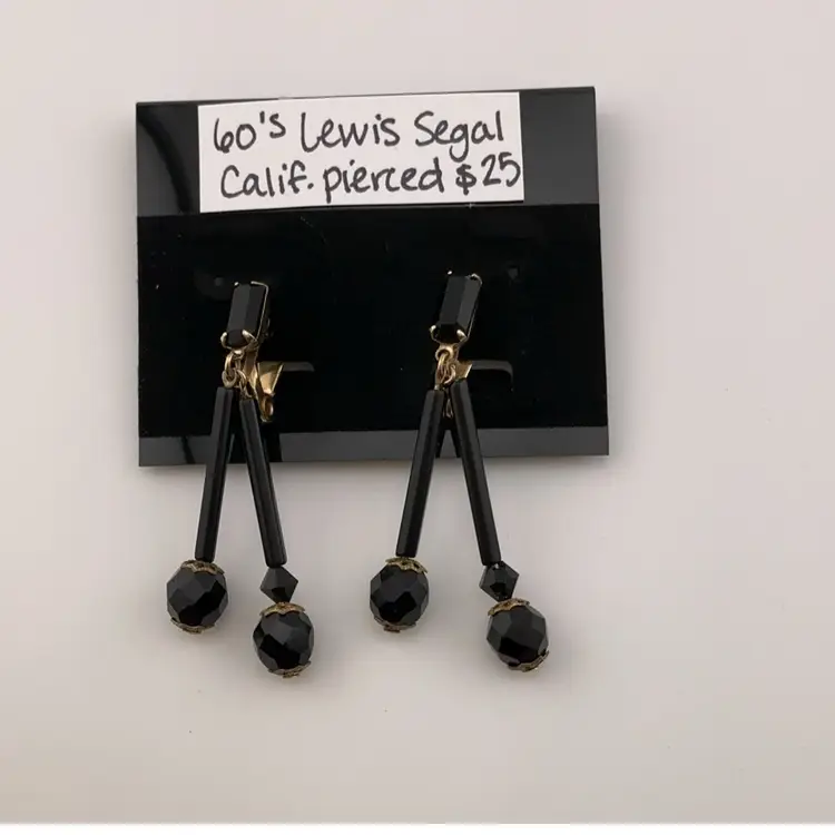 Vintage Lewis Segal Pierced Earrings Gold tone