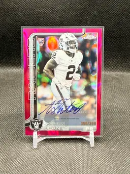 Ashton Jeanty 2025 Topps Chrome Magenta Lava Refractor Rookie Autograph /399