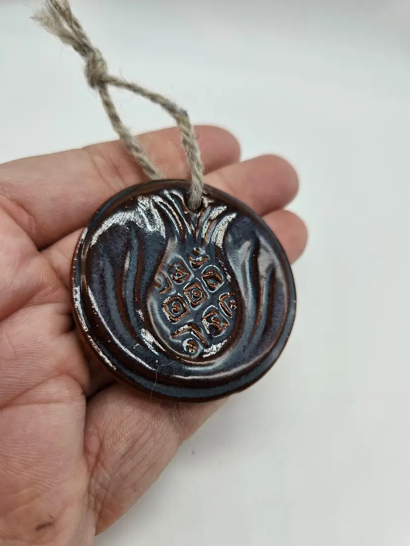 Handmade Pottery Hanging Pineapple Ornament