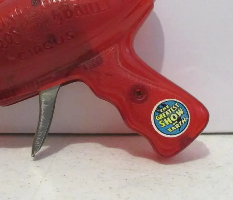 Vintage Ringling Bros Barnum & Bailey Circus Toy Friction Spark Space Ray Gun