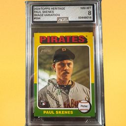 Paul Skenes 2024 Topps Heritage Image Variation AGS 8