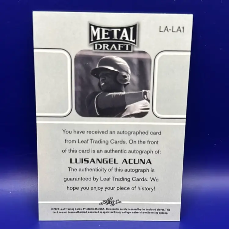Luisangel Acuna 2020 Leaf Metal Draft Silver Mojo Autograph New York Mets