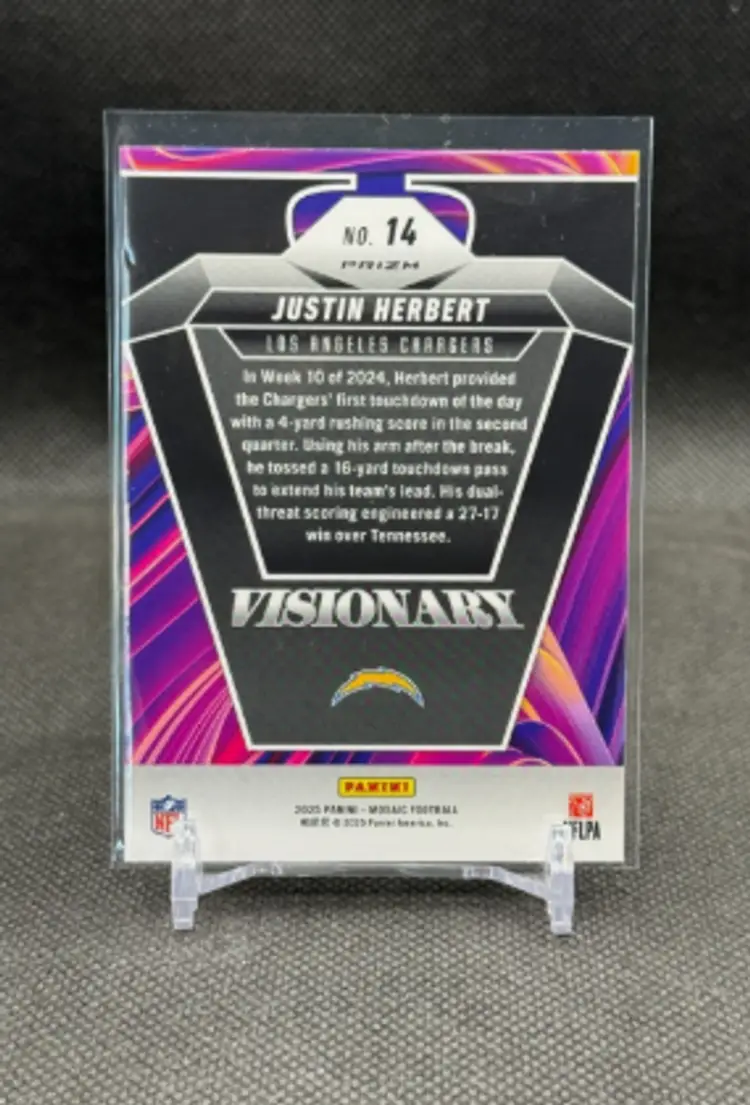 Justin Herbert 2025 Panini Mosaic Football Visionary Case Hit SP