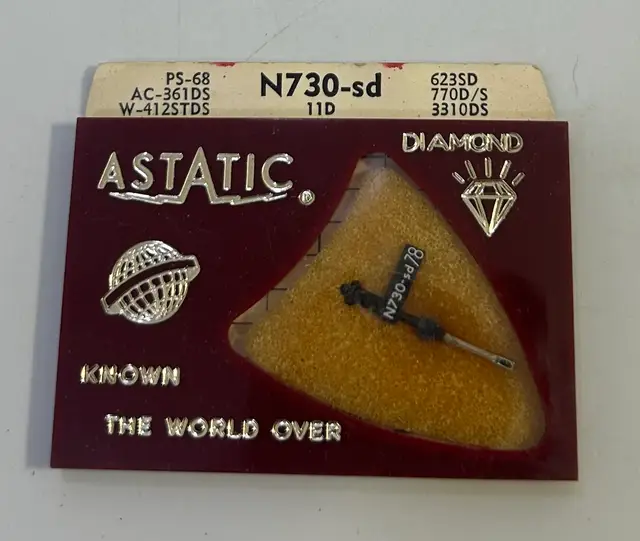 Vintage Astatic Diamond NOS Replacement Record Player Stylus/Needle N730-sd Tetrad