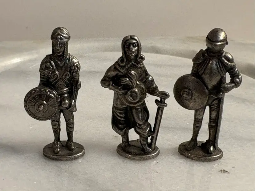 Vintage Lot of 3 Toy Medieval Soldiers Diecast Knight Metal Lead