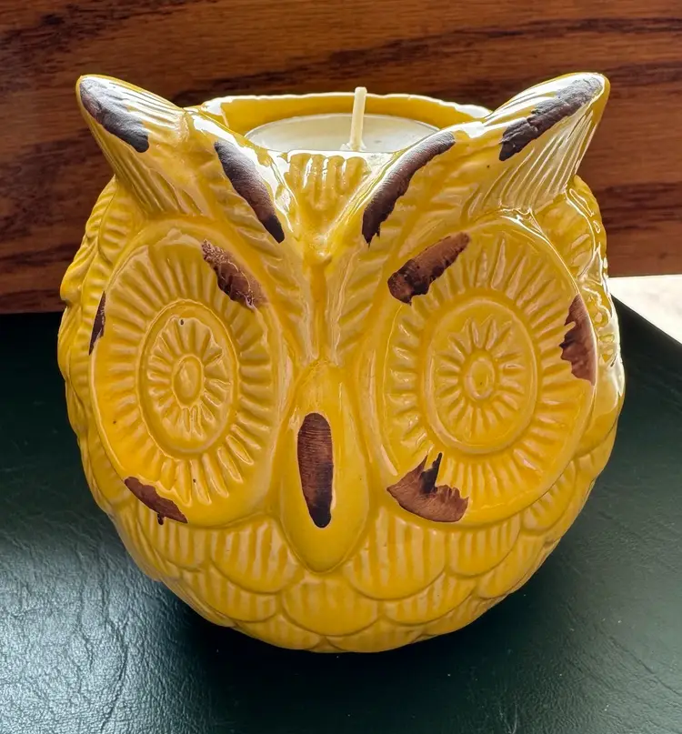 Ceramic Owl Tealight Candle Holder